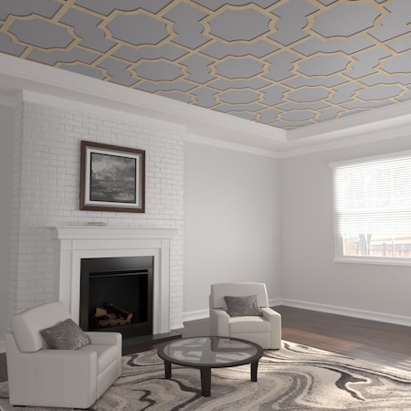 Ekena Millwork 66 56W x 66 56H x 14T Large Bradley Decorative Fretwork Wood Ceiling Panels, Birch CELW67X67X0250BRDBI